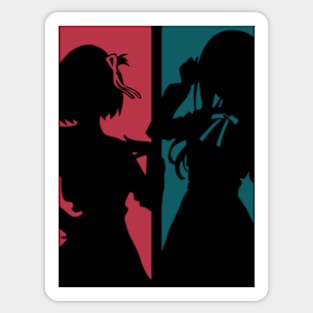 Lycoris recoil Chisato nishikigi and Takina inoue Transparent anime characters silhouette design Sticker